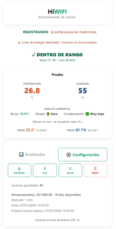 Portal HiWIFI Logger — estado en vivo